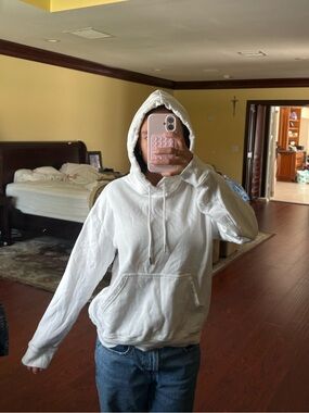 Classic white Hoodie Sweatshirt - Minimal Pullover